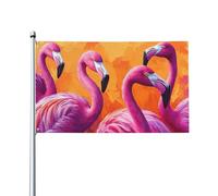 BoltPack Bandiera da giardino con stampa fenicottero rosa, 90 x 150 cm, per le stagioni e le vacanze, con occhielli per decorazioni esterne, forniture per feste