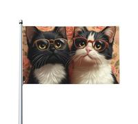 BoltPack Bandiera da giardino con stampa gatto carino 90x150cm Stagioni Bandiera con occhielli per decorazioni esterne forniture per feste