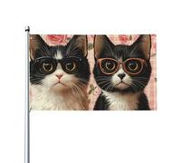 BoltPack Bandiera da giardino con stampa gatto carino 90x150cm Stagioni Bandiera con occhielli per decorazioni esterne forniture per feste