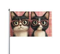 BoltPack Bandiera da giardino con stampa gatto carino 90x150cm Stagioni Bandiera con occhielli per decorazioni esterne forniture per feste