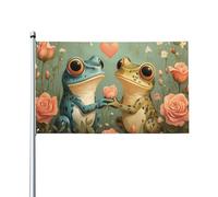 BoltPack Bandiera da giardino con stampa rana carina 90x150cm Stagioni Bandiera con occhielli per decorazioni esterne forniture per feste