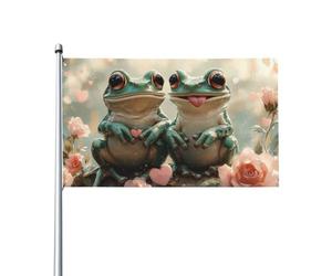 BoltPack Bandiera da giardino con stampa rana carina 90x150cm Stagioni Bandiera con occhielli per decorazioni esterne forniture per feste