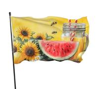 BoltPack Bandiera estiva da giardino con stampa di melone limone con occhielli 90 x 150 cm per le stagioni all'aperto decorazioni per feste forniture per feste