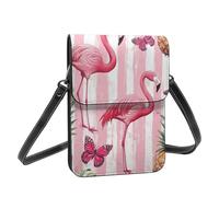 Boltpack Borsa a tracolla per telefono cellulare da donna, in pelle, portamonete, con tracolla regolabile, Fenicottero rosa 11, 19 X 13.5 X 1 cm