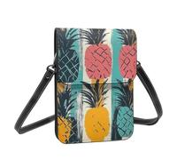 Boltpack Borsa a tracolla per telefono cellulare da donna, in pelle, portamonete, con tracolla regolabile, Ananas 2, 19 X 13.5 X 1 cm