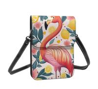 Boltpack Borsa a tracolla per telefono cellulare da donna, in pelle, portamonete, con tracolla regolabile, Fenicottero rosa carino 16, 19 X 13.5 X 1 cm