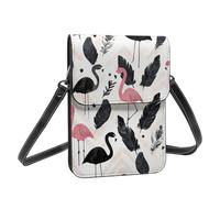Boltpack Borsa a tracolla per telefono cellulare da donna, in pelle, portamonete, con tracolla regolabile, Fenicottero 7, 19 X 13.5 X 1 cm