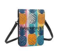 Boltpack Borsa a tracolla per telefono cellulare da donna, in pelle, portamonete, con tracolla regolabile, Ananas 17, 19 X 13.5 X 1 cm