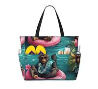 Boltpack Borse da spiaggia per le donne, borse da spiaggia con cerniera, borsa da piscina per viaggi e vacanze, Bigfoot Creatura 5, Taglia unica