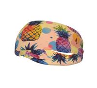 BoltPack Fasce sportive colorate con stampa ananas per donne e uomini fasce per capelli assorbono il sudore adatte per fitness, corsa, ciclismo, yoga, calcio