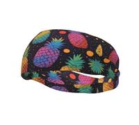 BoltPack Fasce sportive colorate con stampa ananas per donne e uomini fasce per capelli assorbono il sudore adatte per fitness, corsa, ciclismo, yoga, calcio