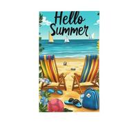 BoltPack Hello Summer Stampa Bandiera Giardino 90x150cm Stagioni Bandiera Vacanza Bandiera Con Occhielli Per Decorazioni Esterne Forniture Per Il Partito