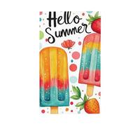 BoltPack Hello Summer Stampa Bandiera Giardino 90x150cm Stagioni Bandiera Vacanza Bandiera Con Occhielli Per Decorazioni Esterne Forniture Per Il Partito