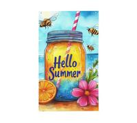 BoltPack Hello Summer Stampa Bandiera Giardino 90x150cm Stagioni Bandiera Vacanza Bandiera Con Occhielli Per Decorazioni Esterne Forniture Per Il Partito