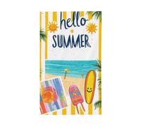 BoltPack Hello Summer Stampa Bandiera Giardino 90x150cm Stagioni Bandiera Vacanza Bandiera Con Occhielli Per Decorazioni Esterne Forniture Per Il Partito