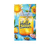 BoltPack Hello Summer Stampa Bandiera Giardino 90x150cm Stagioni Bandiera Vacanza Bandiera Con Occhielli Per Decorazioni Esterne Forniture Per Il Partito