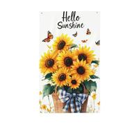BoltPack Hello Sunshine Bandiera da giardino 90 x 150 cm con occhielli Stagioni Vacanze per decorazioni esterne Forniture per feste