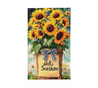 BoltPack Hello Sunshine Bandiera da giardino 90 x 150 cm con occhielli Stagioni Vacanze per decorazioni esterne Forniture per feste