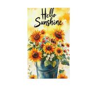 BoltPack Hello Sunshine Bandiera da giardino 90 x 150 cm con occhielli Stagioni Vacanze per decorazioni esterne Forniture per feste