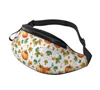BoltPack Marsupio per donne e uomini, con cinturino regolabile, leggero, impermeabile, per sport, camminata, corsa, Zucca Arancia Con Foglie 4, Taglia unica, Zaino Trekking
