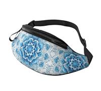 BoltPack Marsupio per donne e uomini, con cinturino regolabile, leggero, impermeabile, per sport, camminata, corsa, Mandala blu 3, Taglia unica, Zaino Trekking