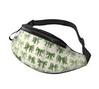 BoltPack Marsupio per donne e uomini, con cinturino regolabile, leggero, impermeabile, per sport, camminata, corsa, Fiocchi Verdi 10, Taglia unica, Zaino Trekking