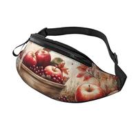 BoltPack Marsupio per donne e uomini, con cinturino regolabile, leggero, impermeabile, per sport, camminata, corsa, Mele rosse 3, Taglia unica, Zaino Trekking