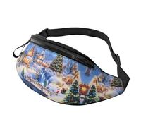 BoltPack Marsupio per donne e uomini, con cinturino regolabile, leggero, impermeabile, per sport, camminata, corsa, Natale Fantasy Fairy Town 1, Taglia unica, Zaino Trekking