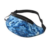 BoltPack Marsupio per donne e uomini, con cinturino regolabile, leggero, impermeabile, per sport, camminata, corsa, Blu Bianco Camo 7, Taglia unica, Zaino Trekking