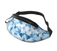 BoltPack Marsupio per donne e uomini, con cinturino regolabile, leggero, impermeabile, per sport, camminata, corsa, Blu Bianco Camo 8, Taglia unica, Zaino Trekking