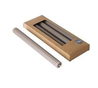 Boltze 2040794 - Candela classica (4 pezzi, grigio/marrone, 25 cm, superficie scanalata, design classico, candela, candela grigia, decorazione)