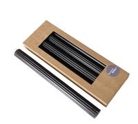 Boltze 2408493 - Candela classica (4 pezzi, colore nero, 25 cm, superficie scanalata, design classico, candela, candela nera, decorazione)