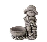 Boltze Abbeveratoio Linja (Vasca plastica, Decorazione per Giardino, Dimensioni 30 x 20 x 35 cm, per Uccelli) 2032387, Grigio, Universale