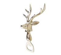 Boltze Apribottiglie a forma di cervo (argento lucido, apribottiglie con testa di cervo, in metallo/alluminio, idea regalo) 1012442, argento