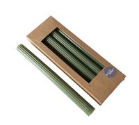 Boltze Candela a stelo Classic (4 pezzi, verde, 25 cm, superficie scanalata, design classico, candela, candela verde, decorazione) 2048494