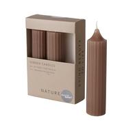 Boltze Candela a stelo Riffly (3 pezzi, tortora, 15 cm, in cera, design moderno, superficie scanalata, candela, candela, tortora, decorazione) 2053025
