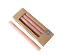 Boltze Candela Classic (4 pezzi, rosa chiaro, 25 cm, superficie scanalata, design classico, candela, candela, rosa chiaro, decorazione) 2048490