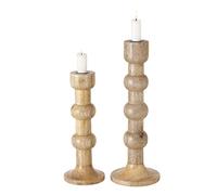 Boltze Candelabro Bubbles (set di 2 pezzi, portacandele in legno, design elegante, decorazione tavolo da pranzo/comò, stile bohémien, 2025157