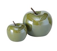 Boltze Decorazione a forma di mela perly, set da 2 pezzi, per decorazione, idea regalo, decorazione per cucina, soggiorno, sala da pranzo, altezza 7-9 cm, 2013536, verde