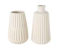 Boltze Esko - Set di 2 vasi da fiori in ceramica, diametro circa 8,5 cm, senza fiori, stile scandinavo, colore: beige opaco