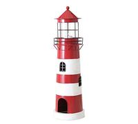 Boltze - Lanterna a forma di faro, in metallo, colore: rosso/bianco