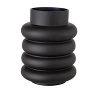 BOLTZE Vaso Ribbo (colore nero, in vetro opaco, altezza 20 cm, diametro 15 cm, rotondo, impermeabile, realizzato a mano, design minimalista, vaso di fiori, decorazione) 2033621