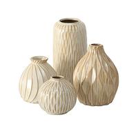 Boltze Zalina 1006089 - Vaso da fiori in ceramica, per fiori secchi, erba della pampa, altezza 9-15 cm, set di vasi