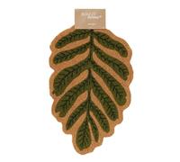BOLTZE Zerbino a foglia (colore naturale/verde, in PVC e cocco, 68 x 40 x 1,5 cm, a forma di foglia, antiscivolo, poggiapiedi, accessorio per la casa) 2069658
