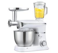 BoluDukNN 3 in 1 Spremiagrumi/Impastatrice/Tritacarne, 1300 W, Ciotola da 6,5 l, Regolazione della velocità a 6 velocità + Impulso, con Gancio per Impastare/Frusta/Frusta Piatta/Spatola B