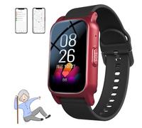 BoluDukNN Allarme Anticaduta per Anziani, Localizzatore Gps per Anziani Con Demenza, Rilevamento Cadute E Chiamata Di Emergenza, Videochiamata HD 4g, Impermeabile Ip67, Più Lingue Red
