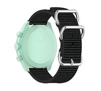 BoLuo 20mm Cinturini per Orologi per Omega Swatch, Cintura Nylon Bracelet Cinturino Strap per Garmin Venu 2 Plus/Vivomove Sport/Huawei Watch GT3 42mm / Coros Pace 2/ Coros Apex 42mm (Nero)