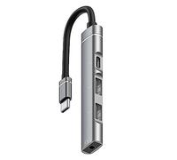 Bolwins K22S - Adattatore USB-C a USB a 4 porte, 2 porte USB 2.0, 3,5 mm AUX, splitter per MacBook, iPad Pro e altri dispositivi di tipo C