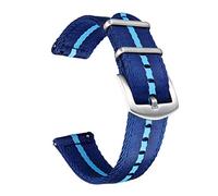 BOLYTE Cinturini Orologi Uomo Donna Nylon Sgancio Rapido Fibbia Dell'acciaio Inossidabile, Blu Navy/Ciano, 22mm