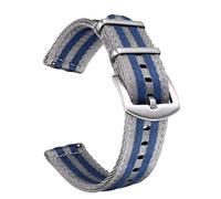 BOLYTE Cinturini Orologi Uomo Donna Nylon Sgancio Rapido Fibbia Dell'acciaio Inossidabile, Grigio/Blu A Righe, 20mm